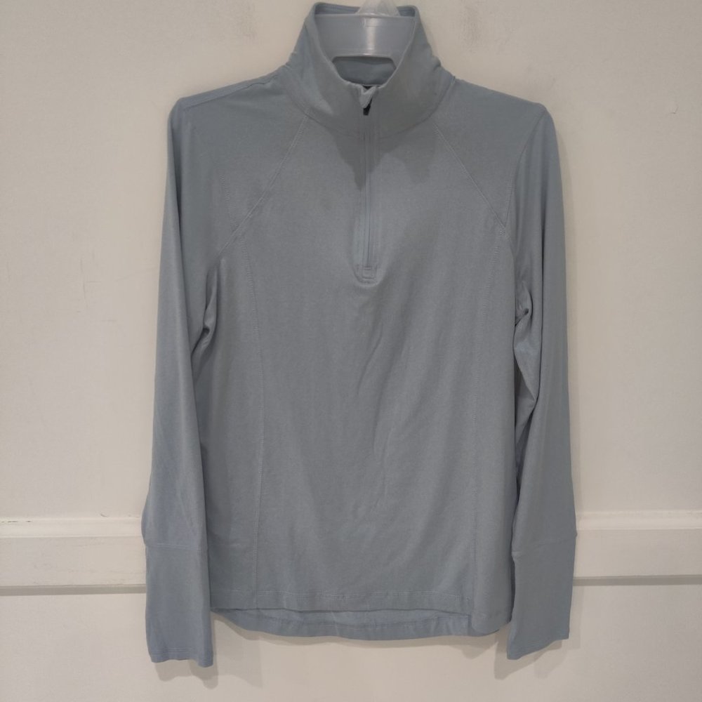 NWT Lukka Lux Women Quarter Zip Mock Neck Long Sleeve Top Blue Size S $50 Z996